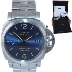 MINT 2019 Panerai Luminor Marina Blue Steel PAM 1028 42mm PAM01028 Date Watch