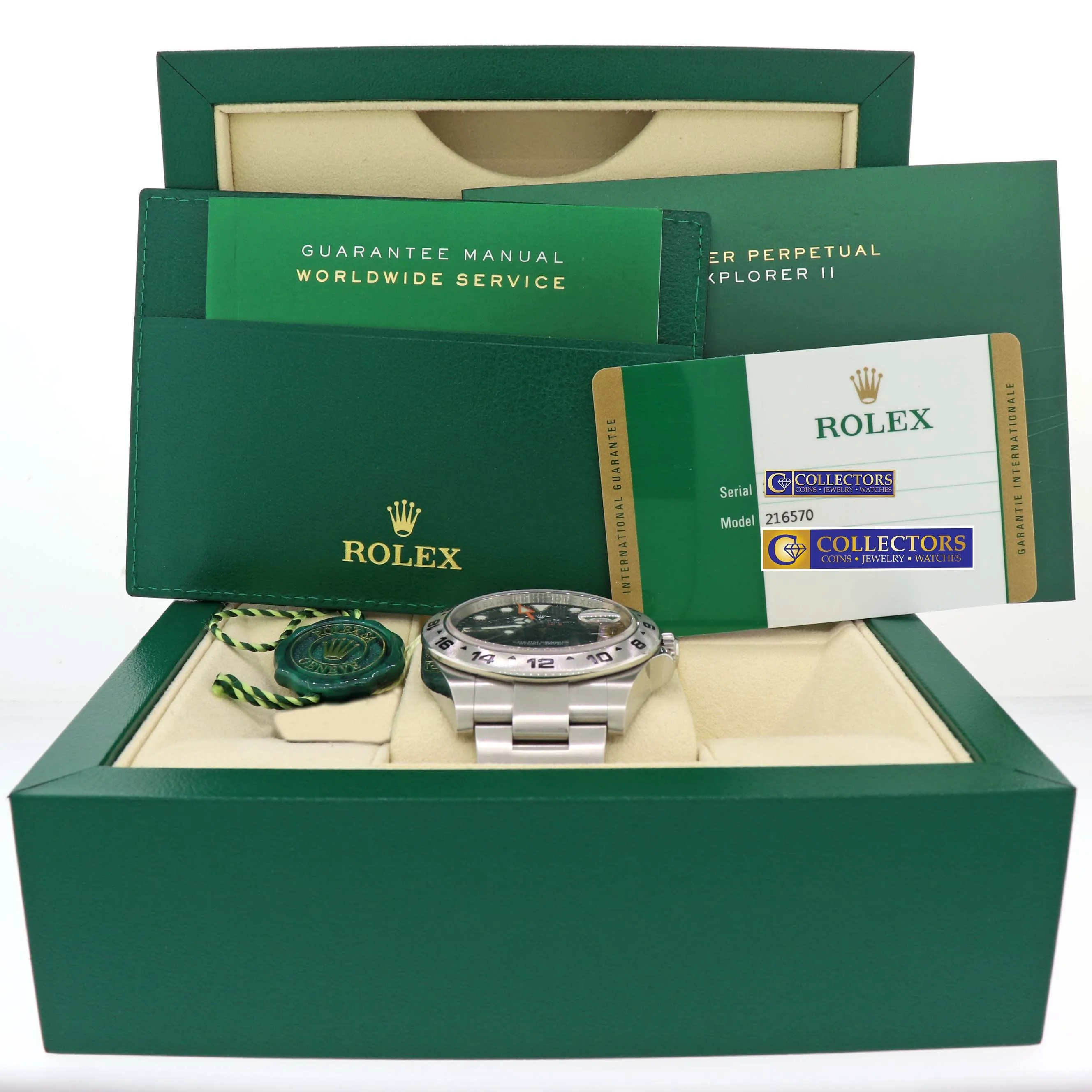 MINT 2019 PAPERS Rolex Explorer II 42mm 216570 Black Dial Steel GMT Date Watch