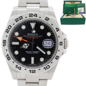 MINT 2019 PAPERS Rolex Explorer II 42mm 216570 Black Dial Steel GMT Date Watch