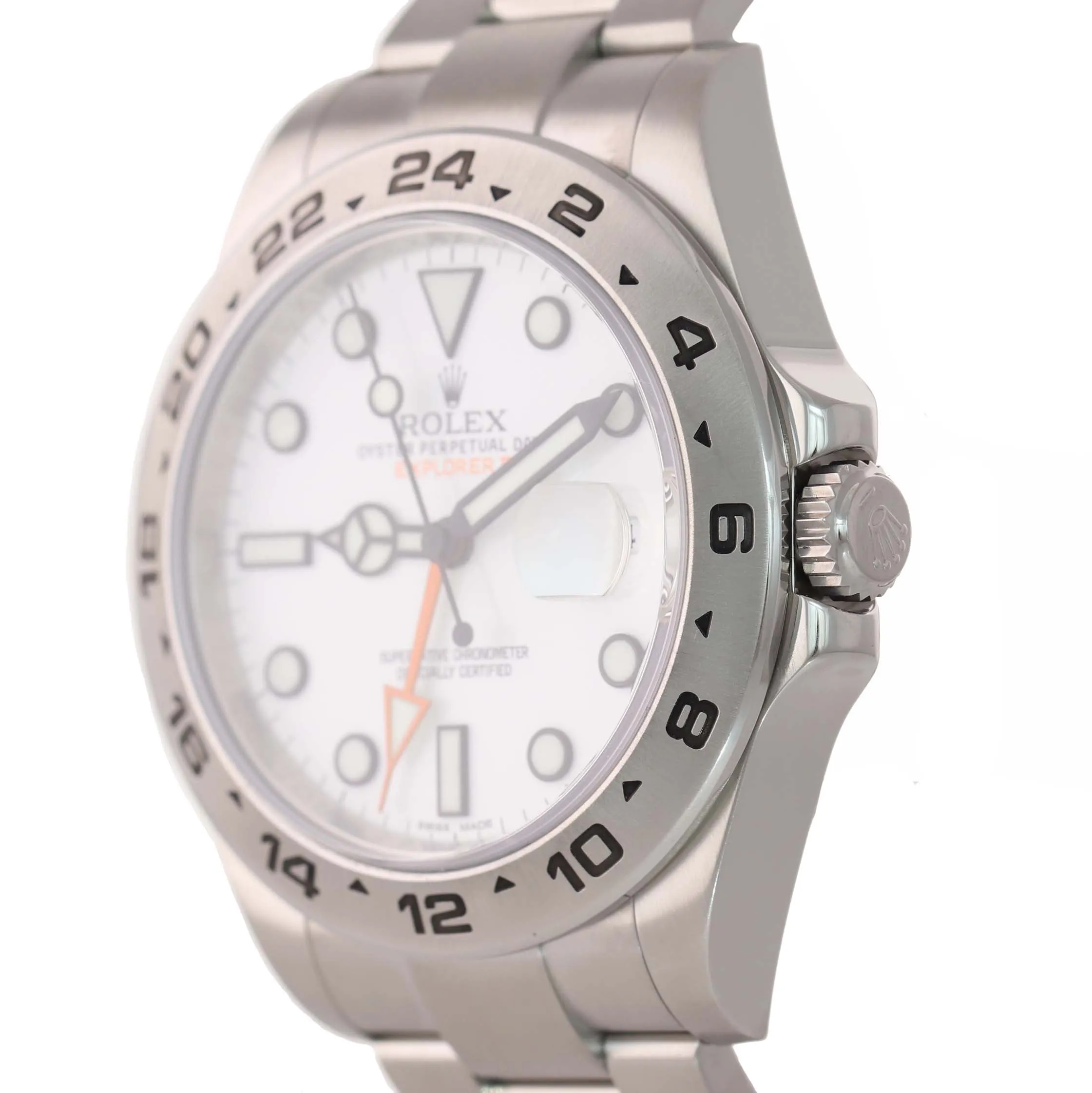 MINT 2019 Rolex Explorer II 42mm 216570 White Polar Orange Steel GMT Watch Box