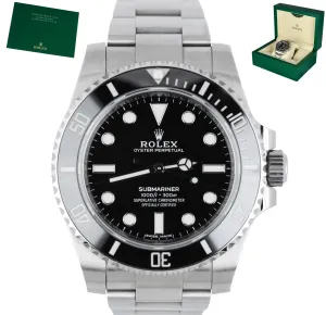 MINT 2019 Rolex Submariner No-Date Stainless Black Ceramic 40mm 114060 Watch