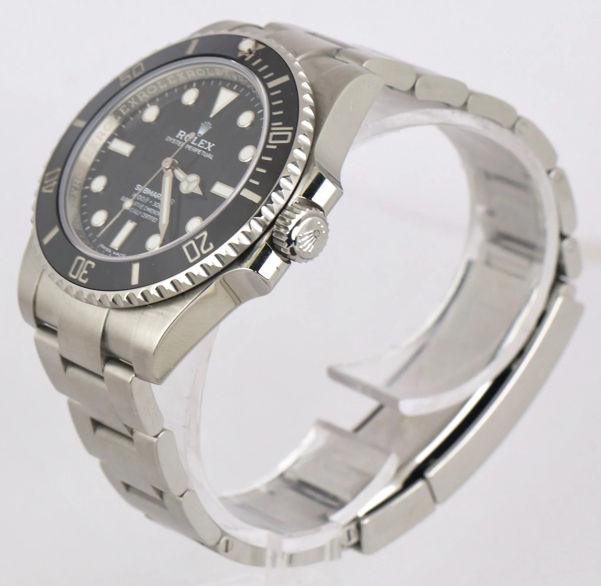 MINT 2019 Rolex Submariner No-Date Stainless Black Ceramic 40mm 114060 Watch