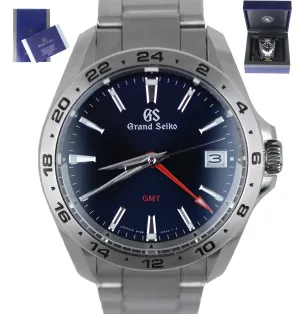 MINT 2020 Grand Seiko GMT Blue 39mm Stainless Steel SBGN005 G Quartz Men's Watch