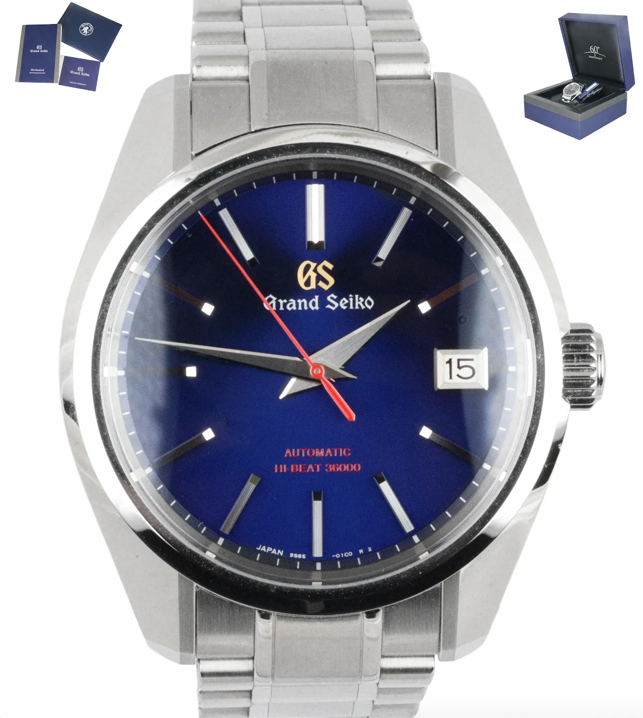MINT 2020 Grand Seiko SBGH281 60th Anniversary Blue Limited 40mm Stainless Auto