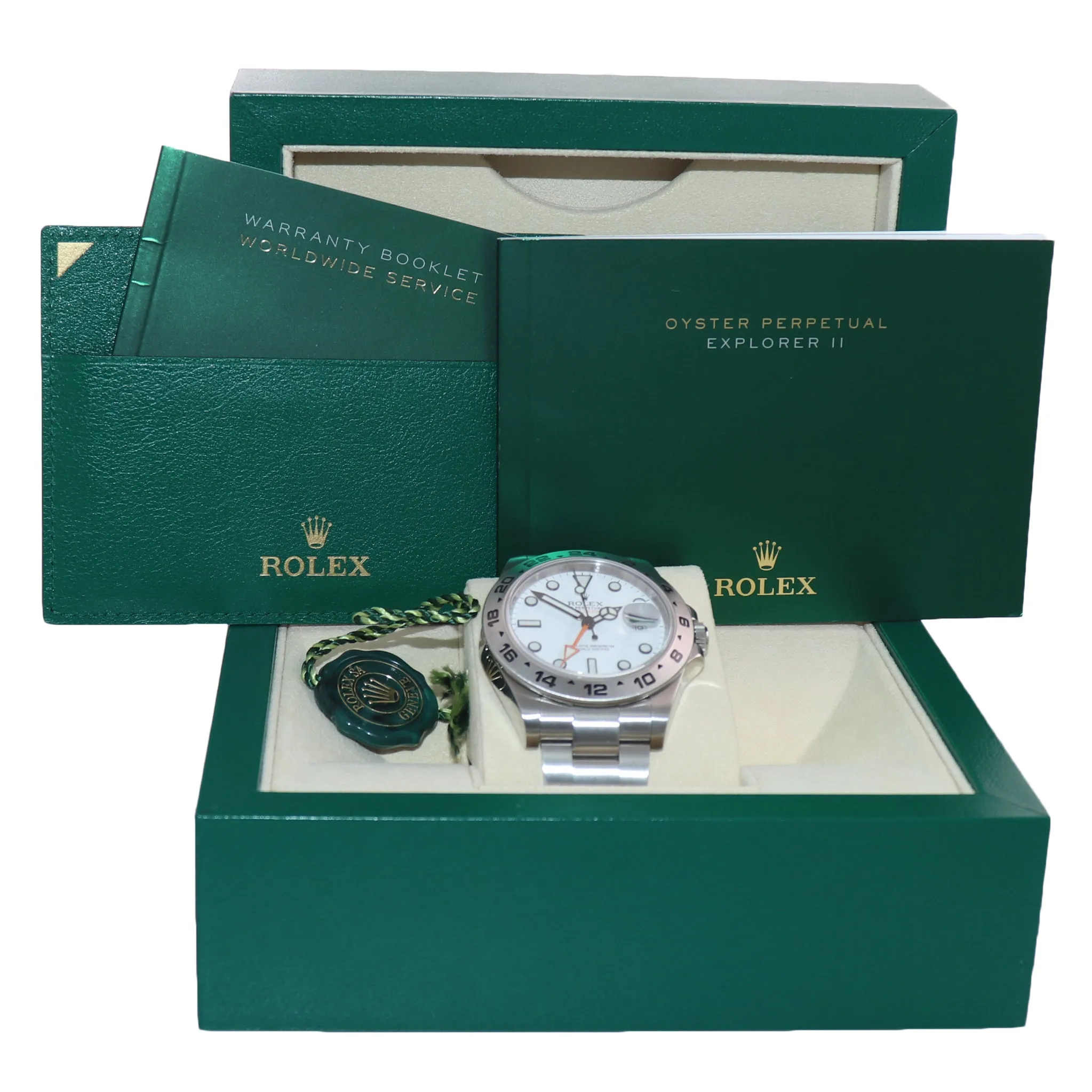 MINT 2020 Rolex Explorer II 42mm Polar 216570 White Steel Oyster GMT Watch Box