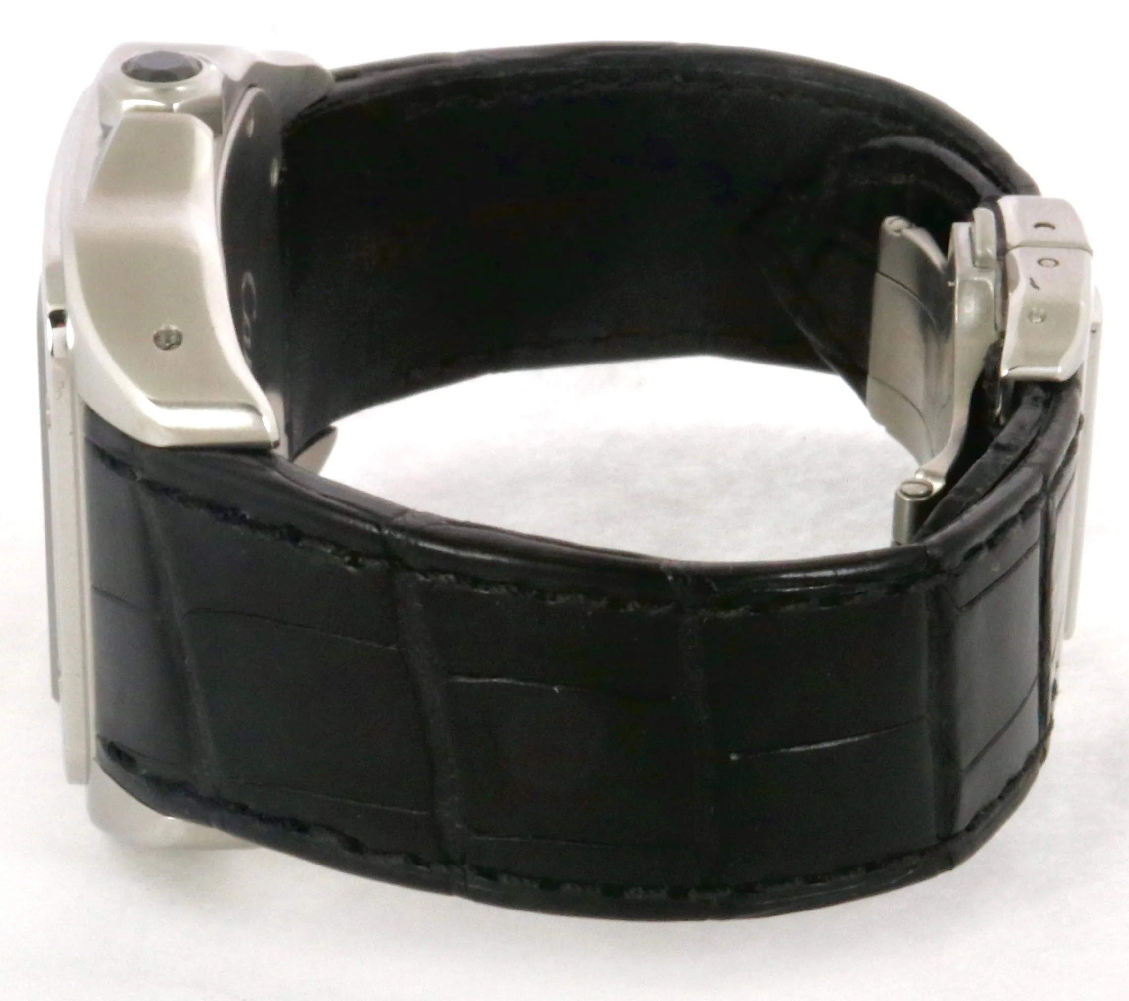 MINT Cartier Santos 100 XL 38mm Stainless Black Crocodile Watch 2656 W20121U2