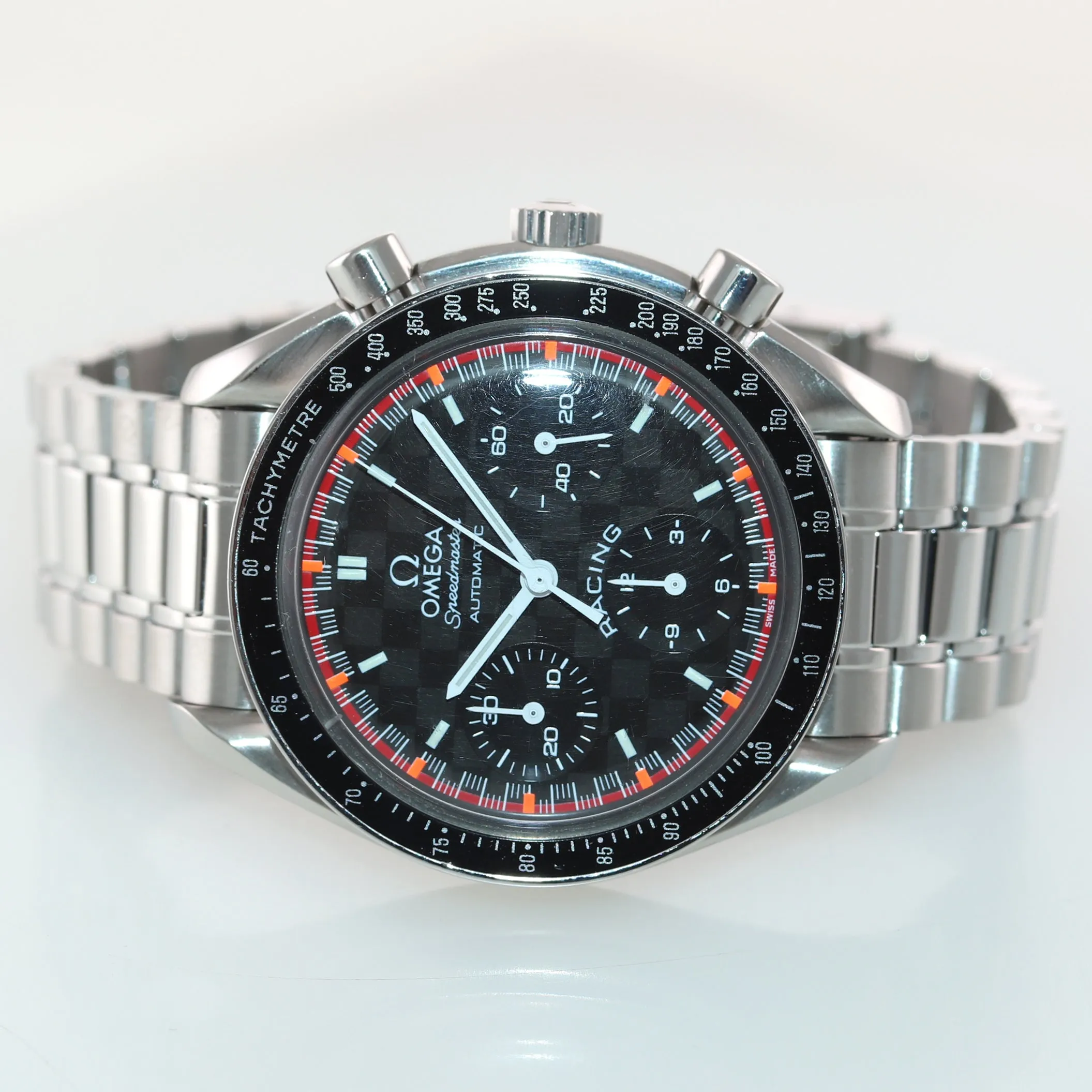 MINT LIMITED Omega Speedmaster Racing Schumacher Steel 3518.50 39mm Chrono Watch