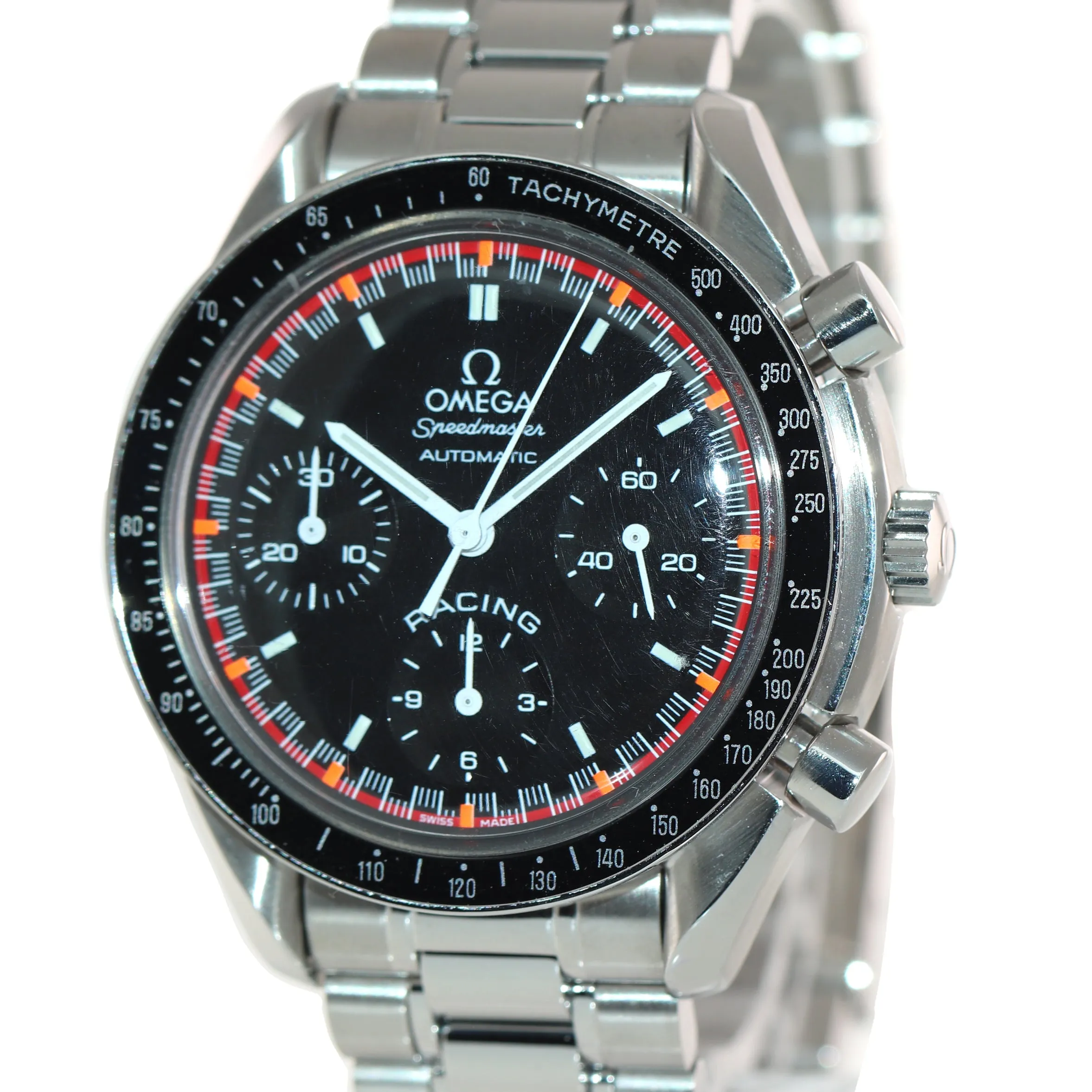 MINT LIMITED Omega Speedmaster Racing Schumacher Steel 3518.50 39mm Chrono Watch