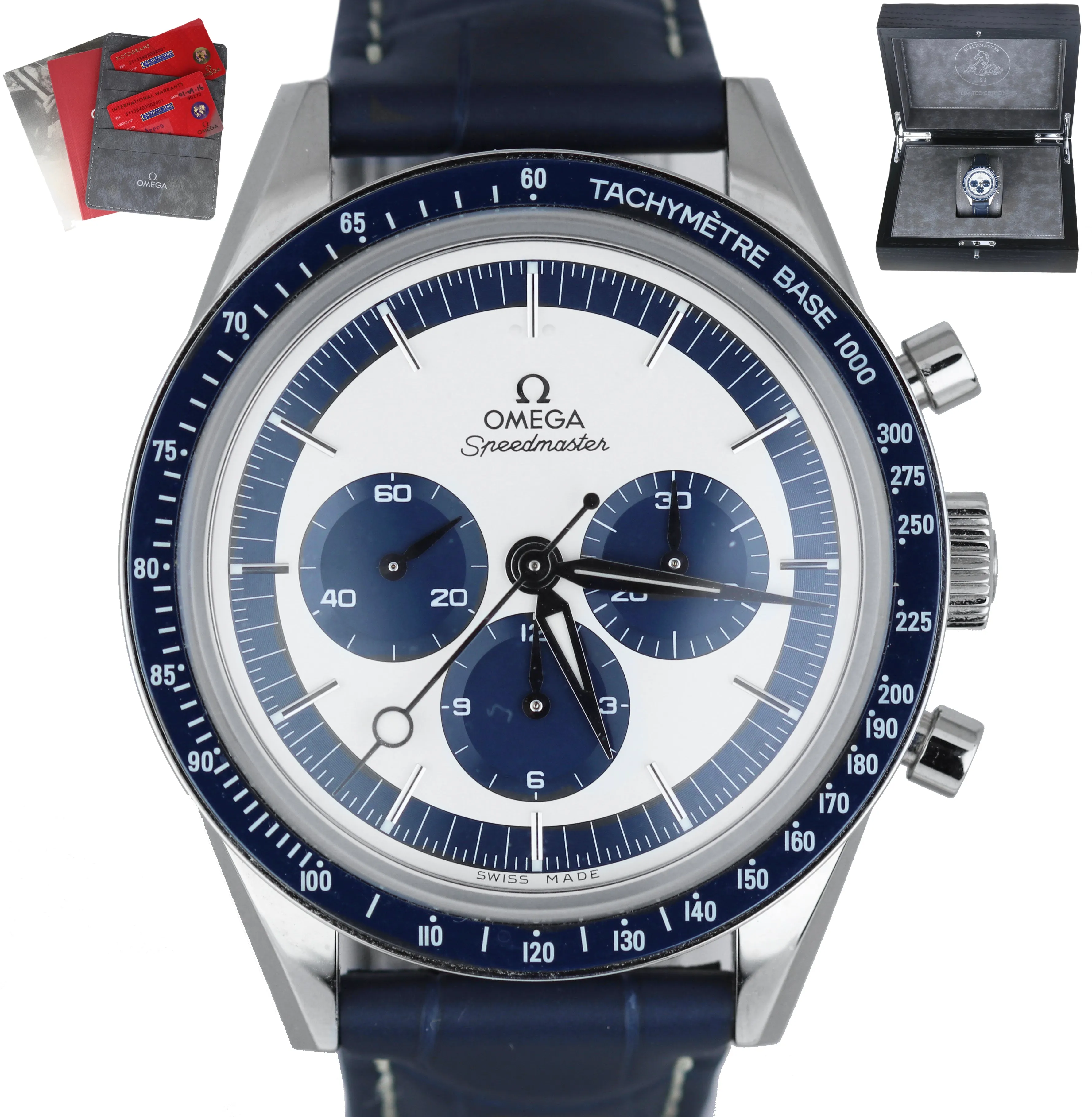 MINT Omega Speedmaster CK2998 Moonwatch 311.33.40.30.02.001 Blue Silver Limited