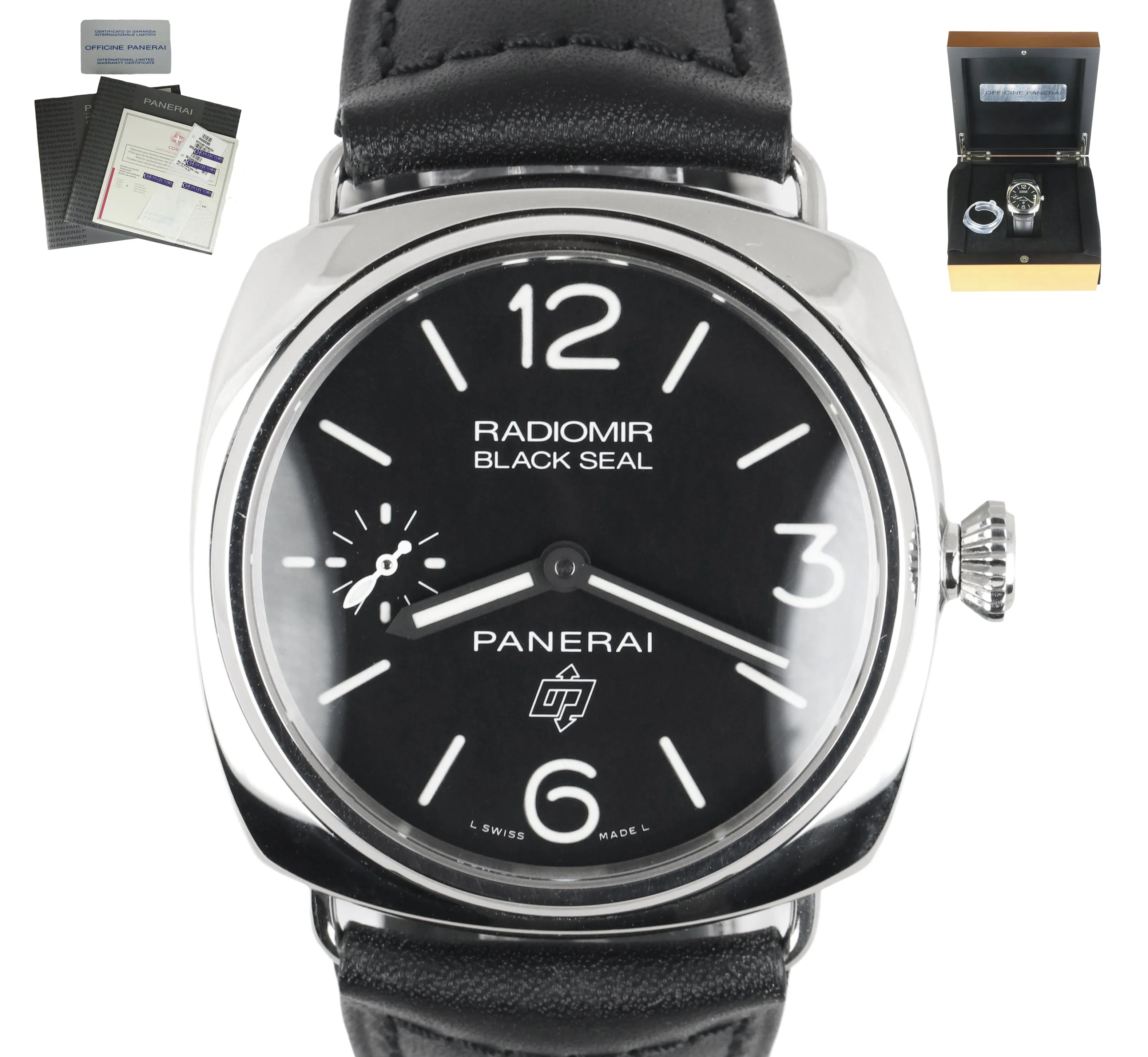 MINT Panerai Radiomir PAM 380 Black Seal Logo Stainless Manual 45mm PAM00380