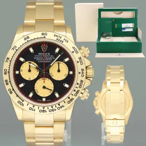 MINT PAPERS Rolex Daytona 116508 Black Paul Newman Yellow Gold Chrono Watch Box