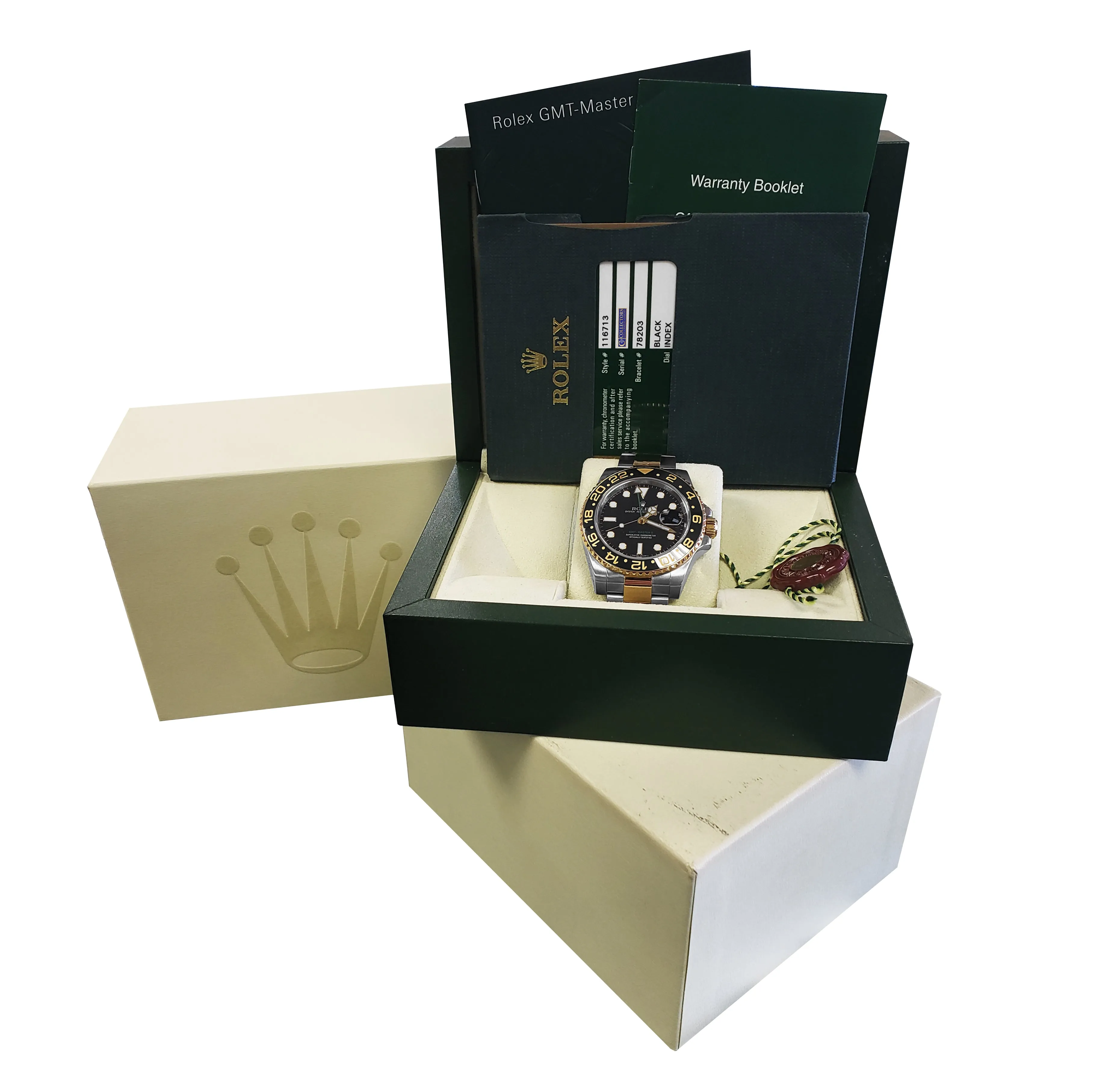 MINT Rolex GMT-Master II Ceramic 116713 Black Two-Tone 40mm Watch BOX PAPERS