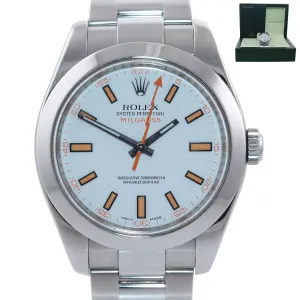 MINT Rolex Milgauss 116400 White Orange Steel Anti-Magnetic 40mm Watch Box