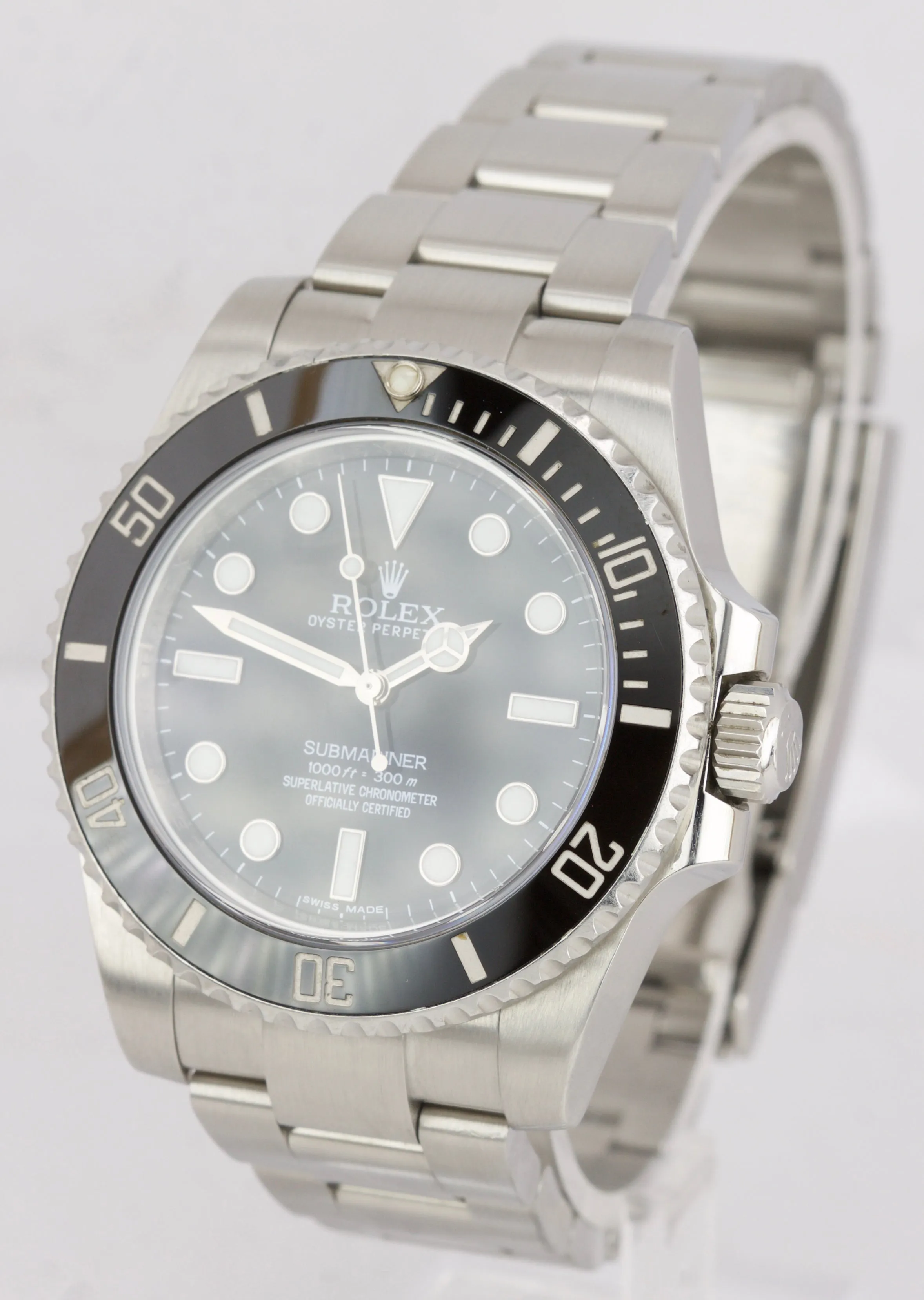 MINT Rolex Submariner No-Date Stainless Steel Ceramic 40mm Watch 114060 FULL SET