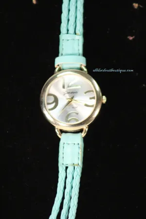 Mint/Silver | Leather Band w/ Buckle Clasp