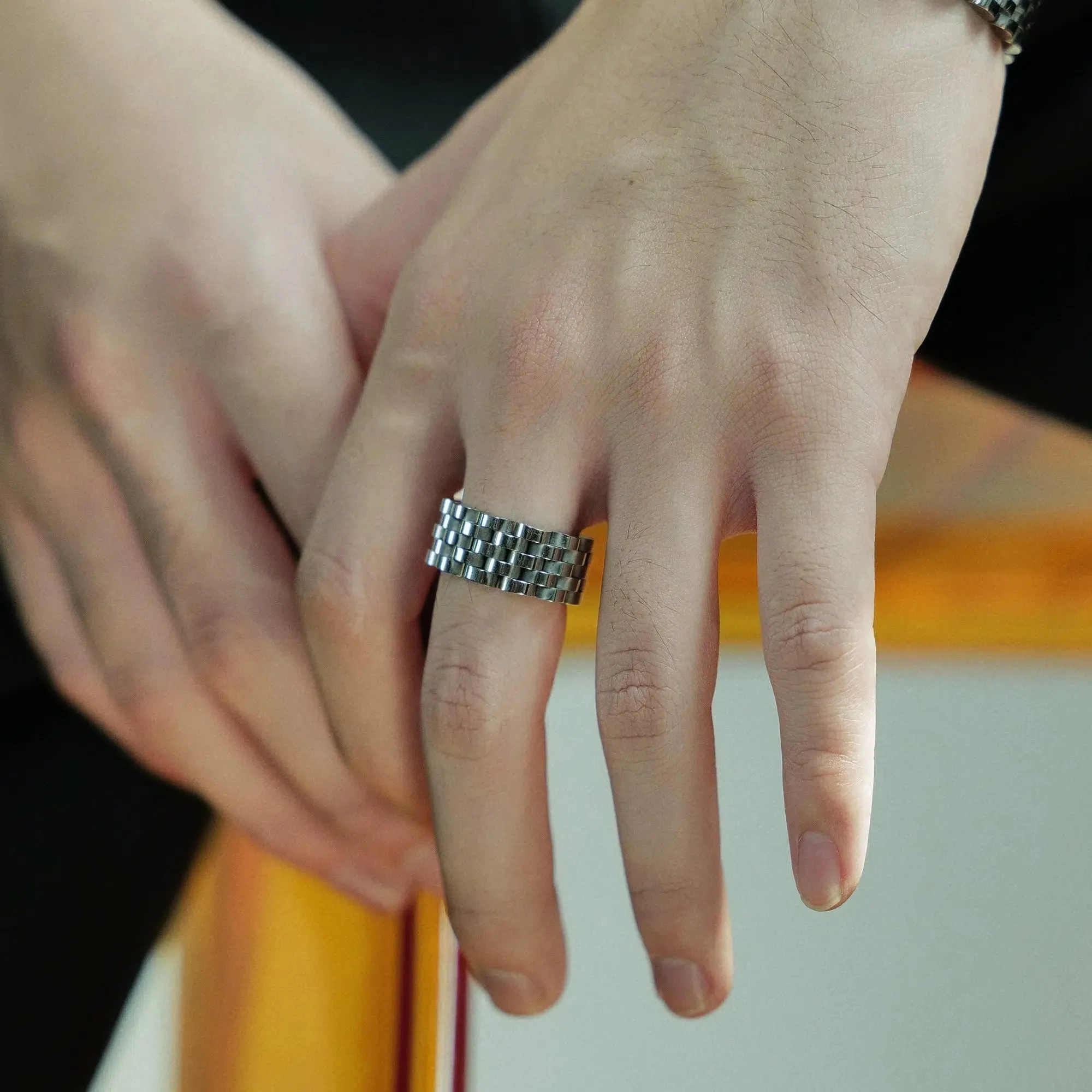 Modern Link Design Ring