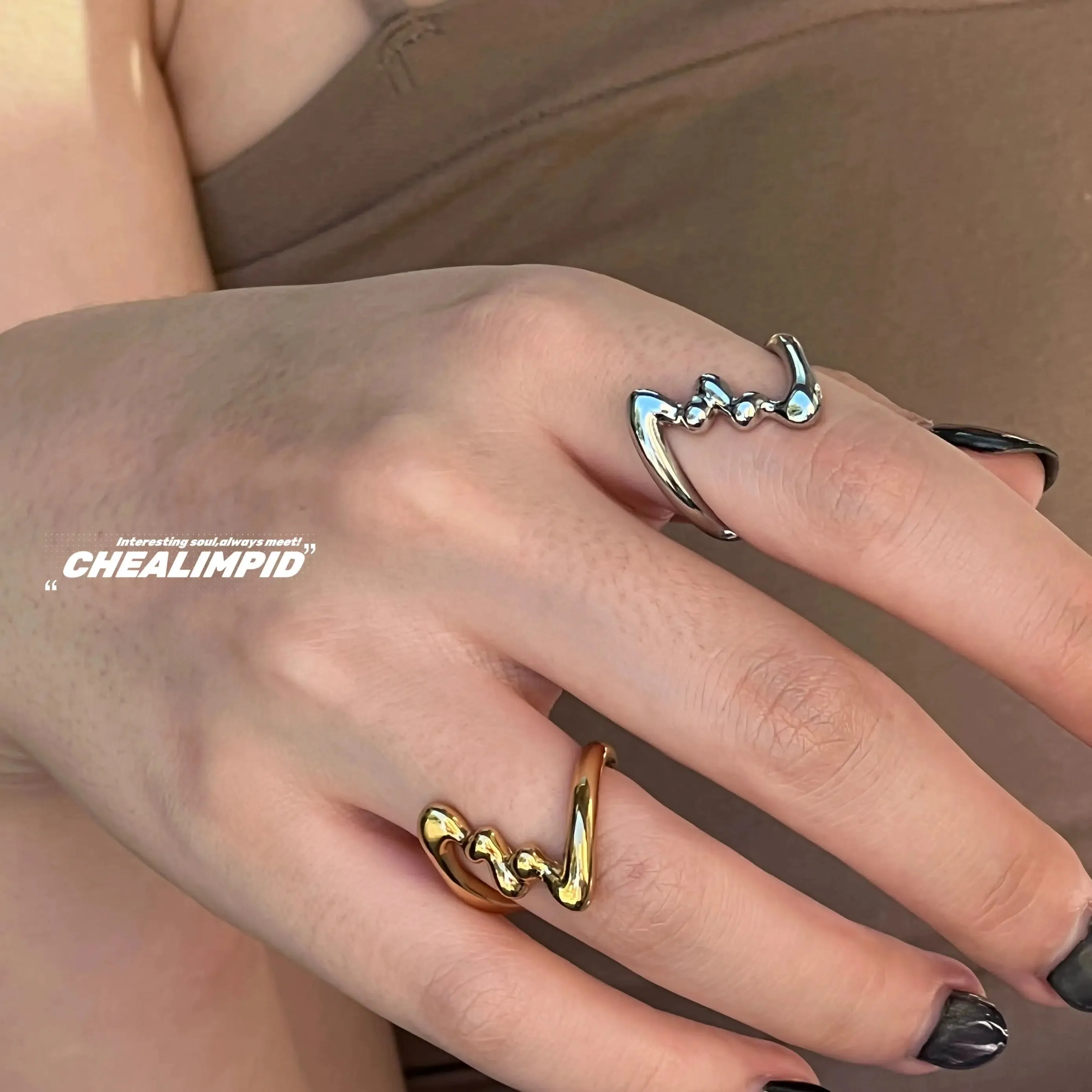 Modern Wave Design Rings
