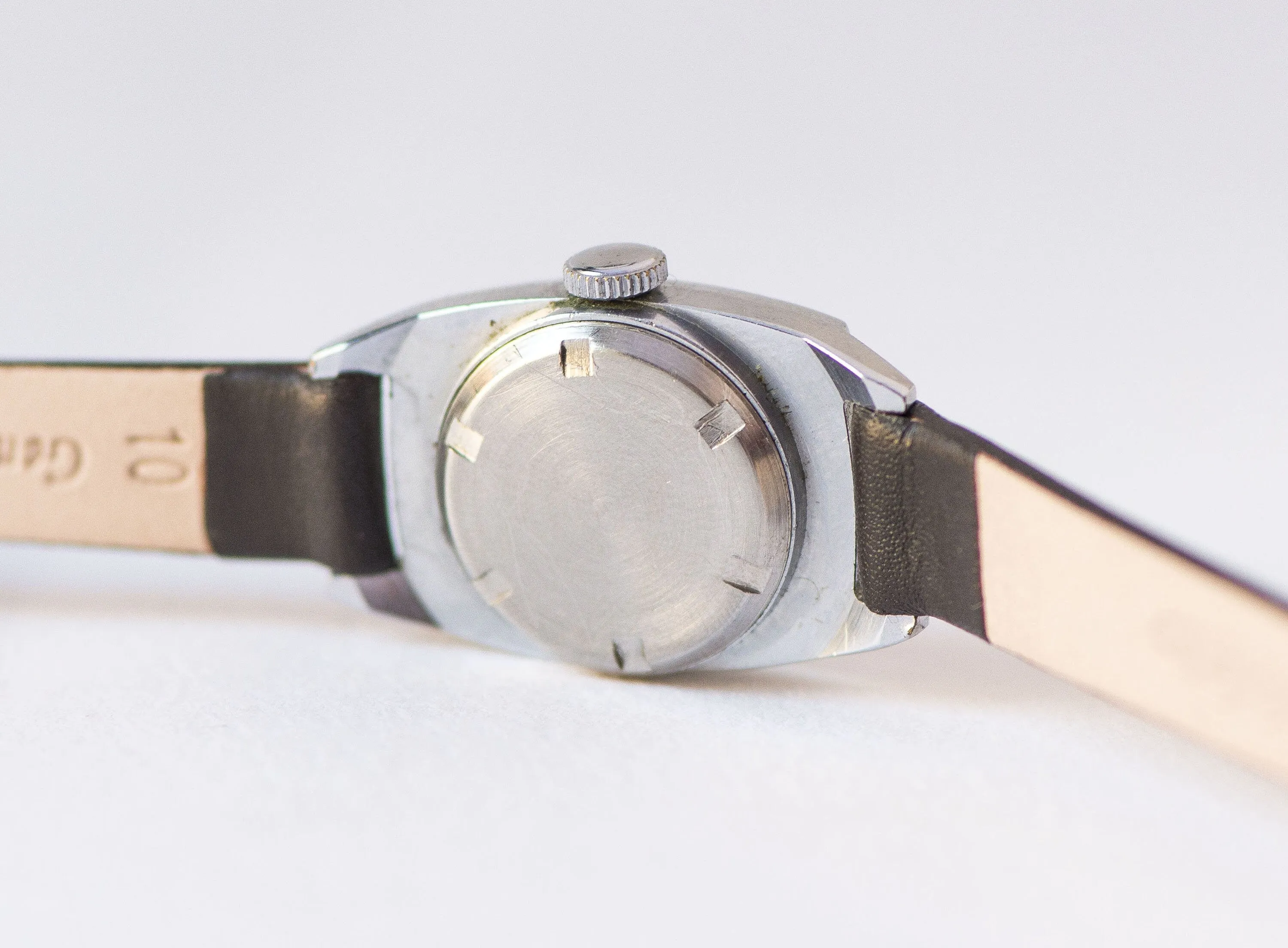 Modern women's watch, navy white watch Sekonda, rare ladies watch, rectangular watch 80s, ethno pattern watch gift new genuine leather strap