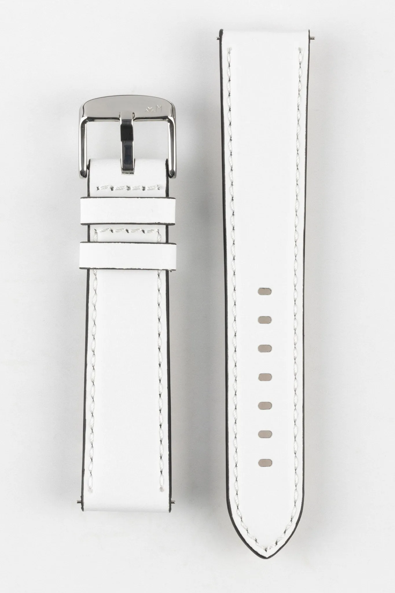 Morellato CROQUET Quick-Release Leather Watch Strap in WHITE