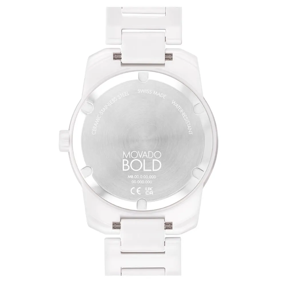 Movado BOLD Verso White Ceramic Men's Watch 3600900