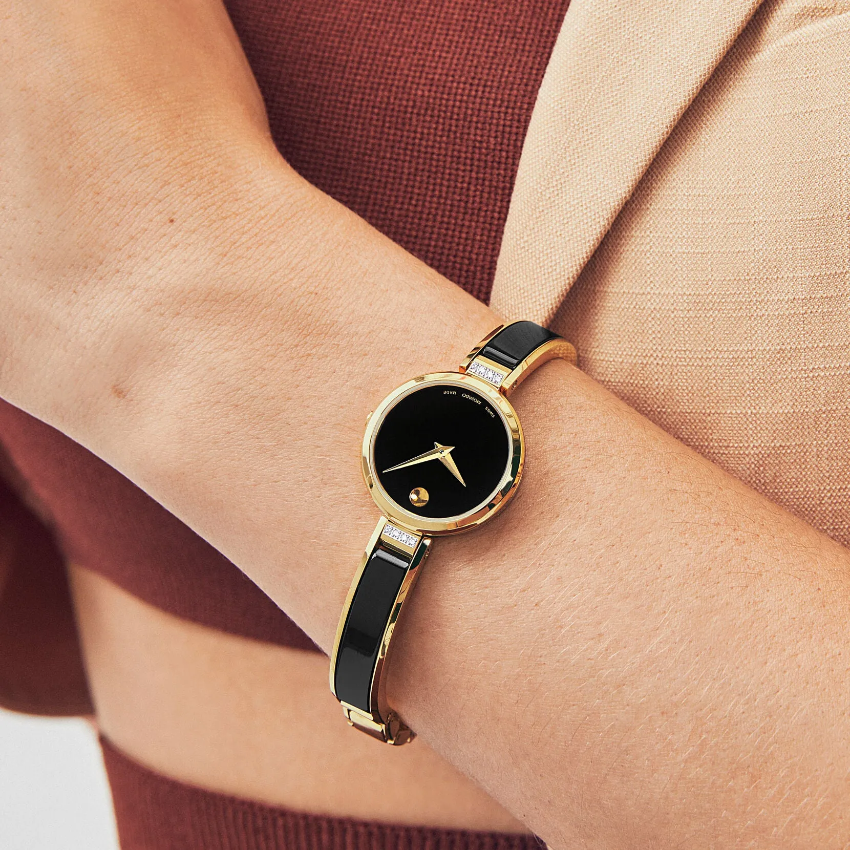Movado Moda Ladies Two Tone Diamond Watch