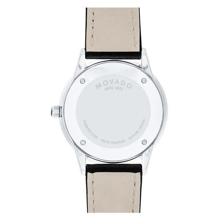 Movado Modern Classic Black Leather Automatic Men's Watch 0607123