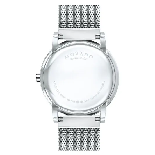 Movado Museum Classic Mens Stainless Steel Black Dial Mesh Strap Watch