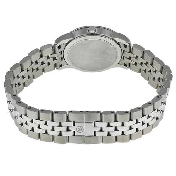 Movado Museum Classic Silver Stainless Steel Black Dial Quartz Watch for Ladies - 606505