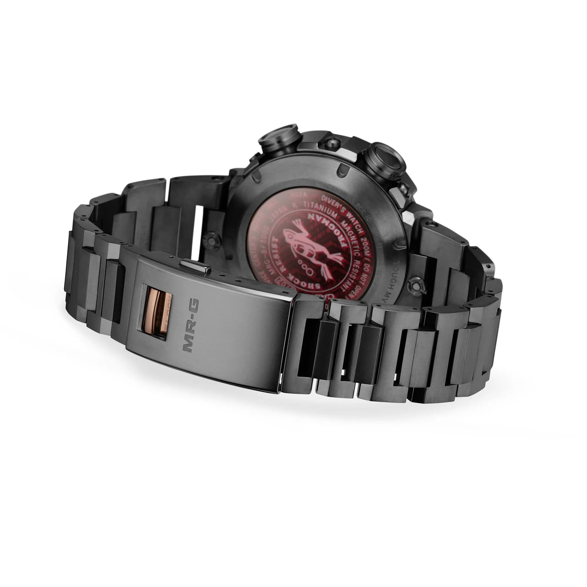 MR-G Frogman Full Metal Titanium Tough Solar Black & Red Watch MRGBF1000B-1A