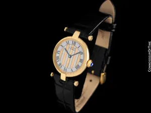 Must De Cartier Vendome Ladies Vermeil Watch with Trinity Dial - 18K Gold Over Sterling Silver