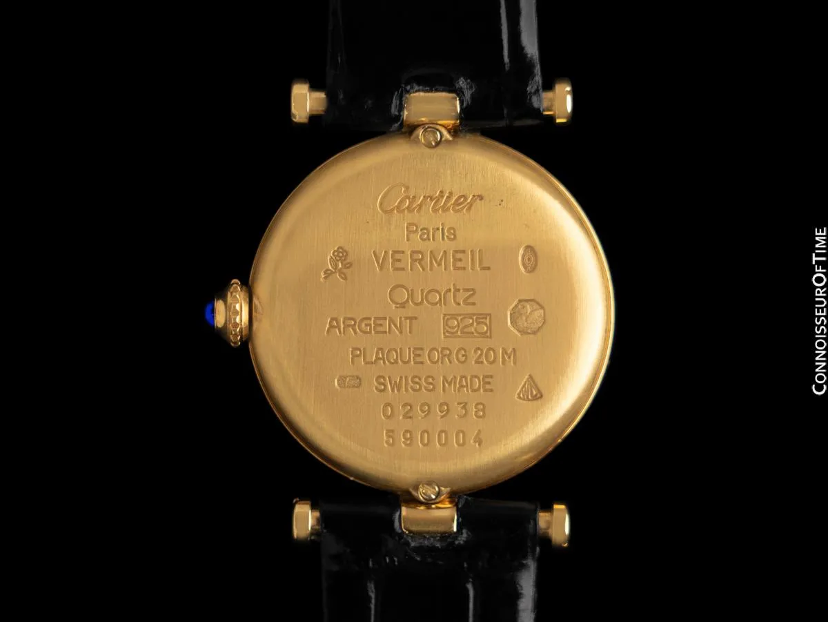 Must De Cartier Vendome Ladies Vermeil Watch with Trinity Dial - 18K Gold Over Sterling Silver