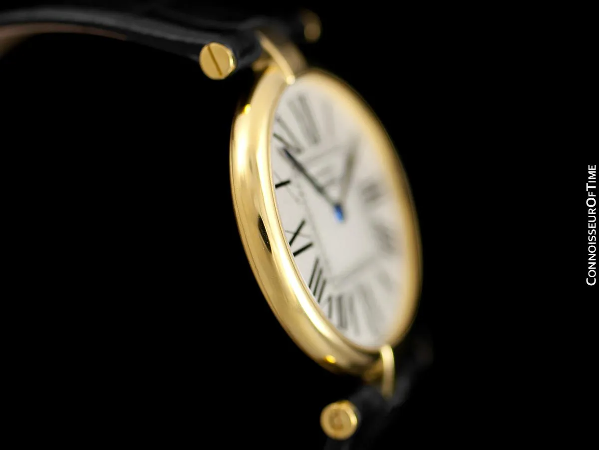 Must De Cartier Vendome Mens Midsize Unisex Vermeil Watch - 18K Gold Over Sterling Silver