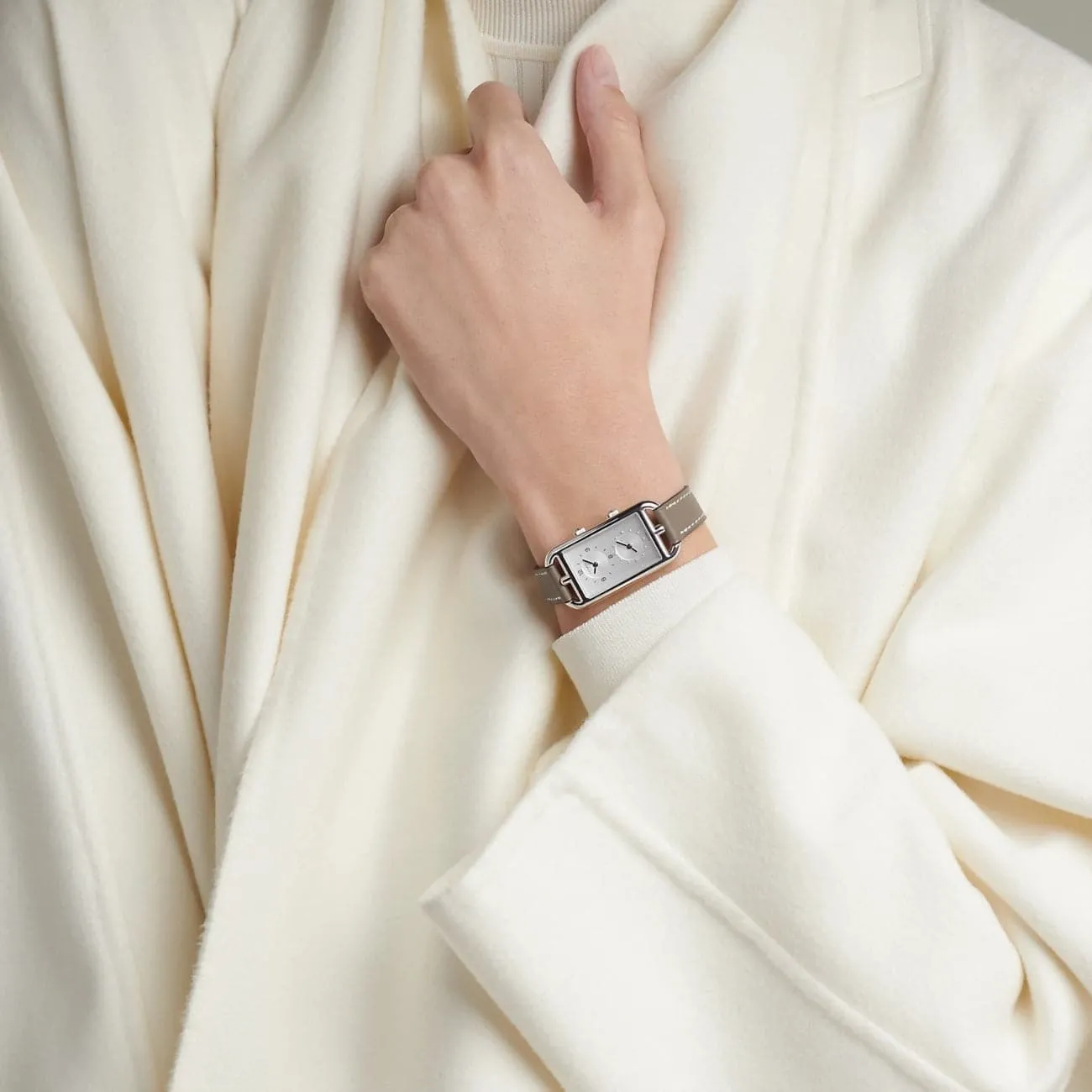 NANTUCKET - OPALINE DUAL TIME DIAMOND SET LARGE WATCH