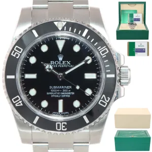 NEW 2019 PAPERS Rolex Submariner No-Date 114060 Steel Black Ceramic Watch Box