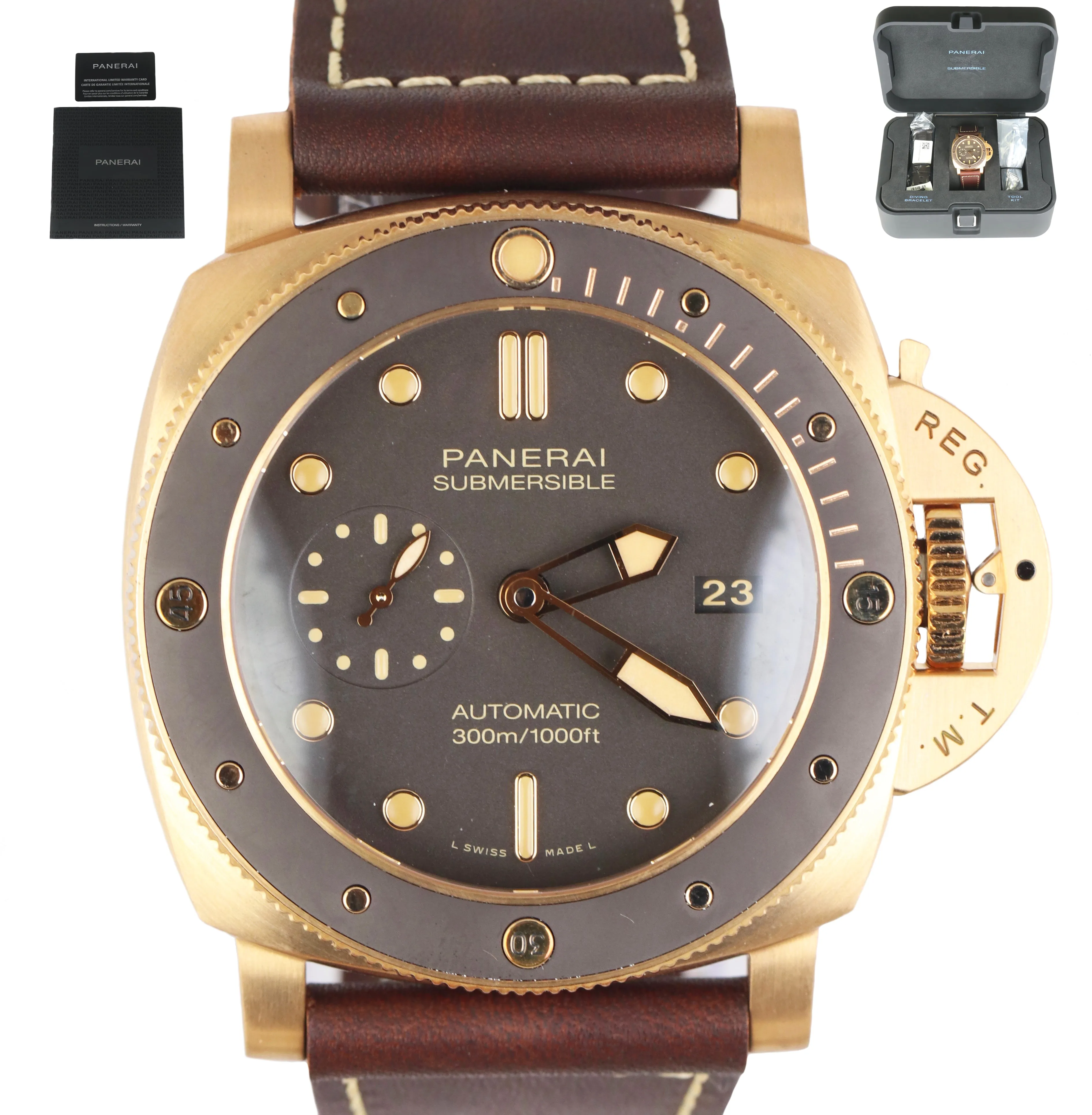 NEW 2020 Panerai Submersible 3 Day Bronzo PAM 968 Ceramic 47MM PAM00968 Bronze