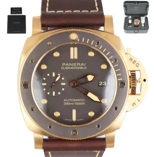 NEW 2020 Panerai Submersible 3 Day Bronzo PAM 968 Ceramic 47MM PAM00968 Bronze