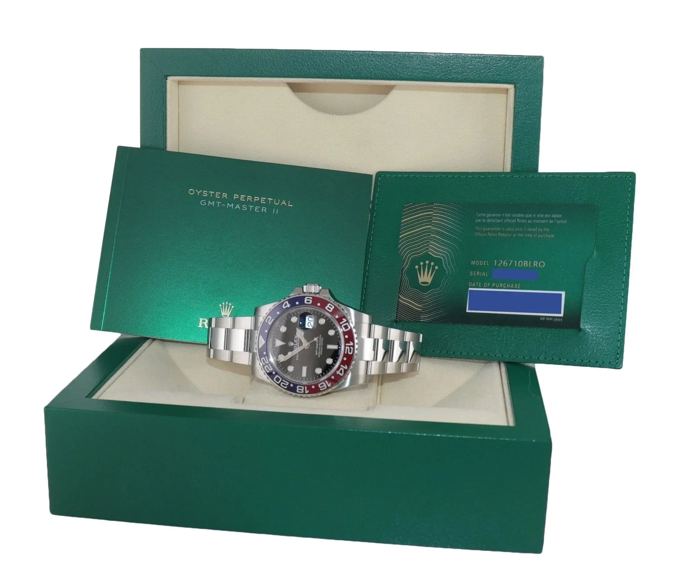 NEW 2021 PAPERS Rolex 126710 BLRO GMT Master 2 II PEPSI Blue Ceramic Oyster Watch