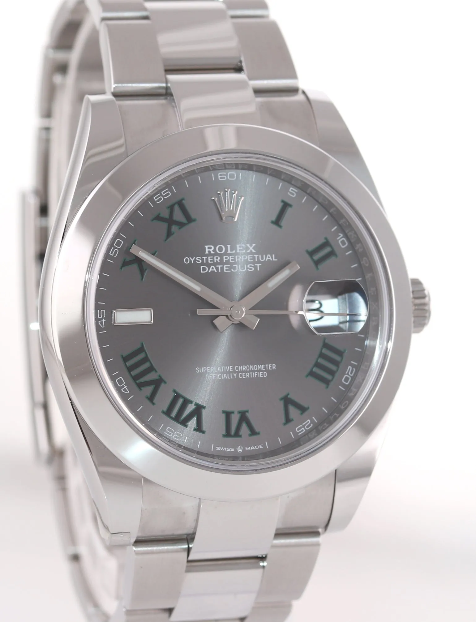 NEW 2021 PAPERS Rolex DateJust 41 Steel 126300 Wimbledon Oyster 41mm Watch Box