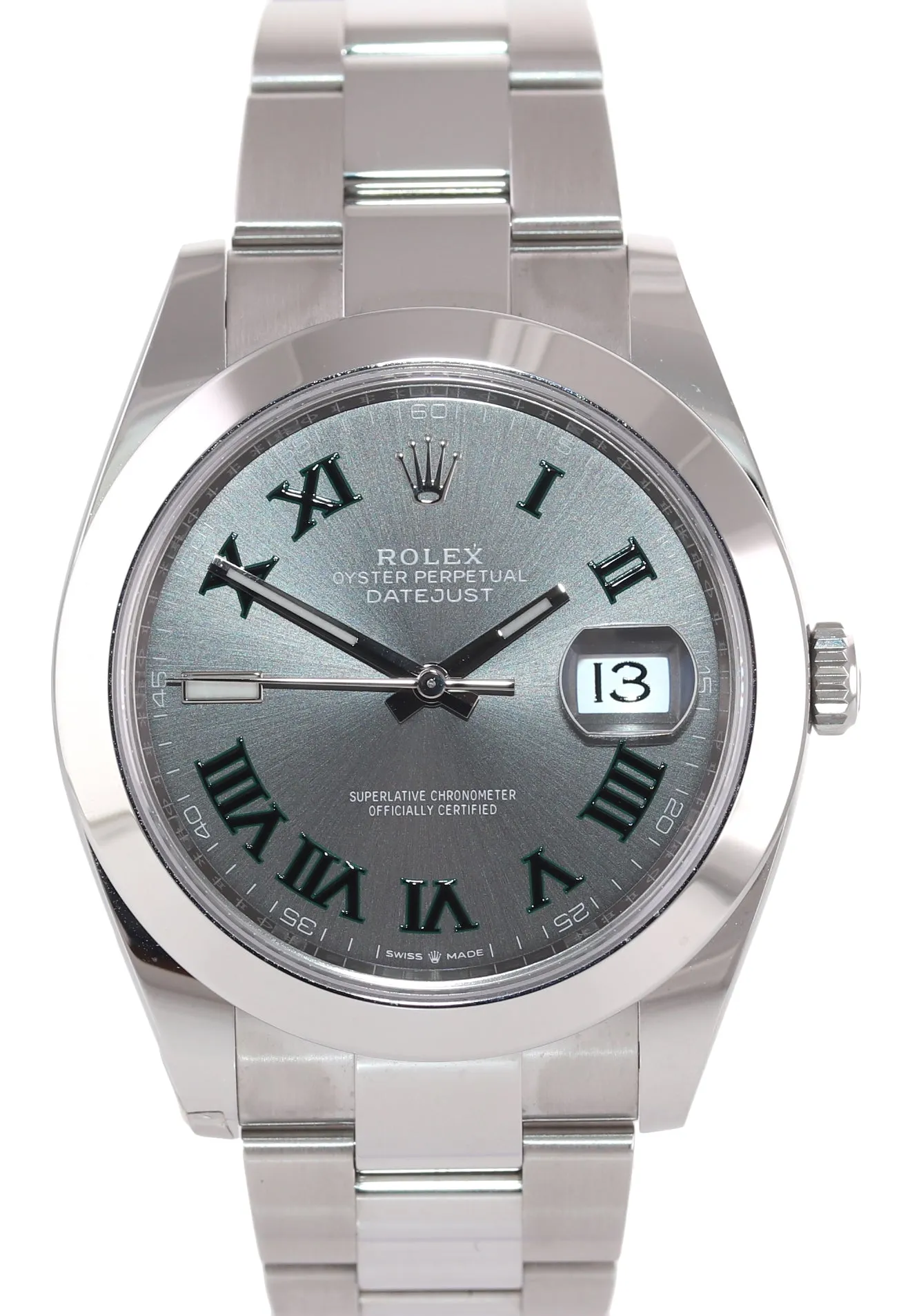 NEW 2021 PAPERS Rolex DateJust 41 Steel 126300 Wimbledon Oyster 41mm Watch Box
