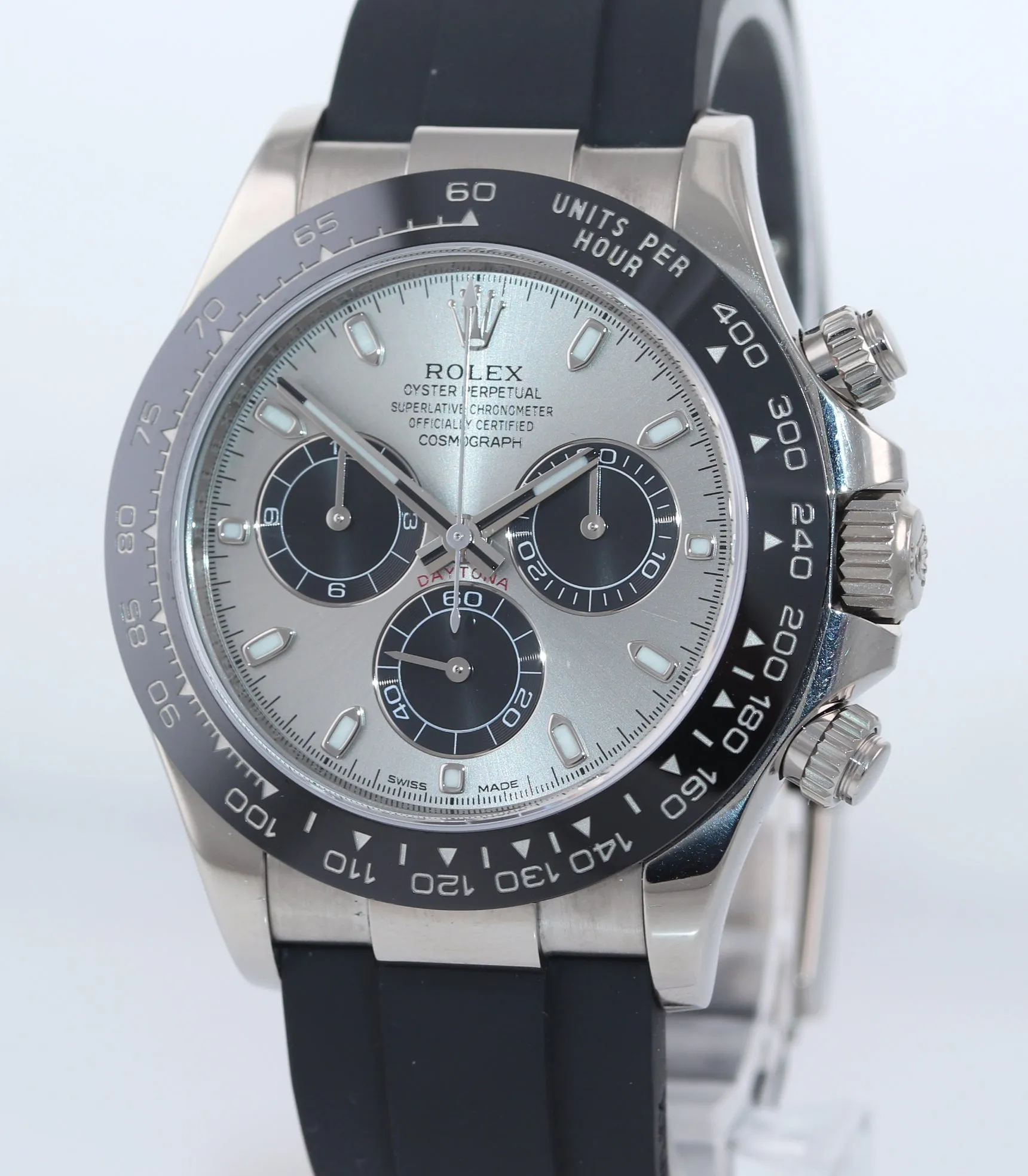 NEW 2021 Rolex Daytona Cosmograph 116519LN 18K White Gold Ceramic Silver Watch
