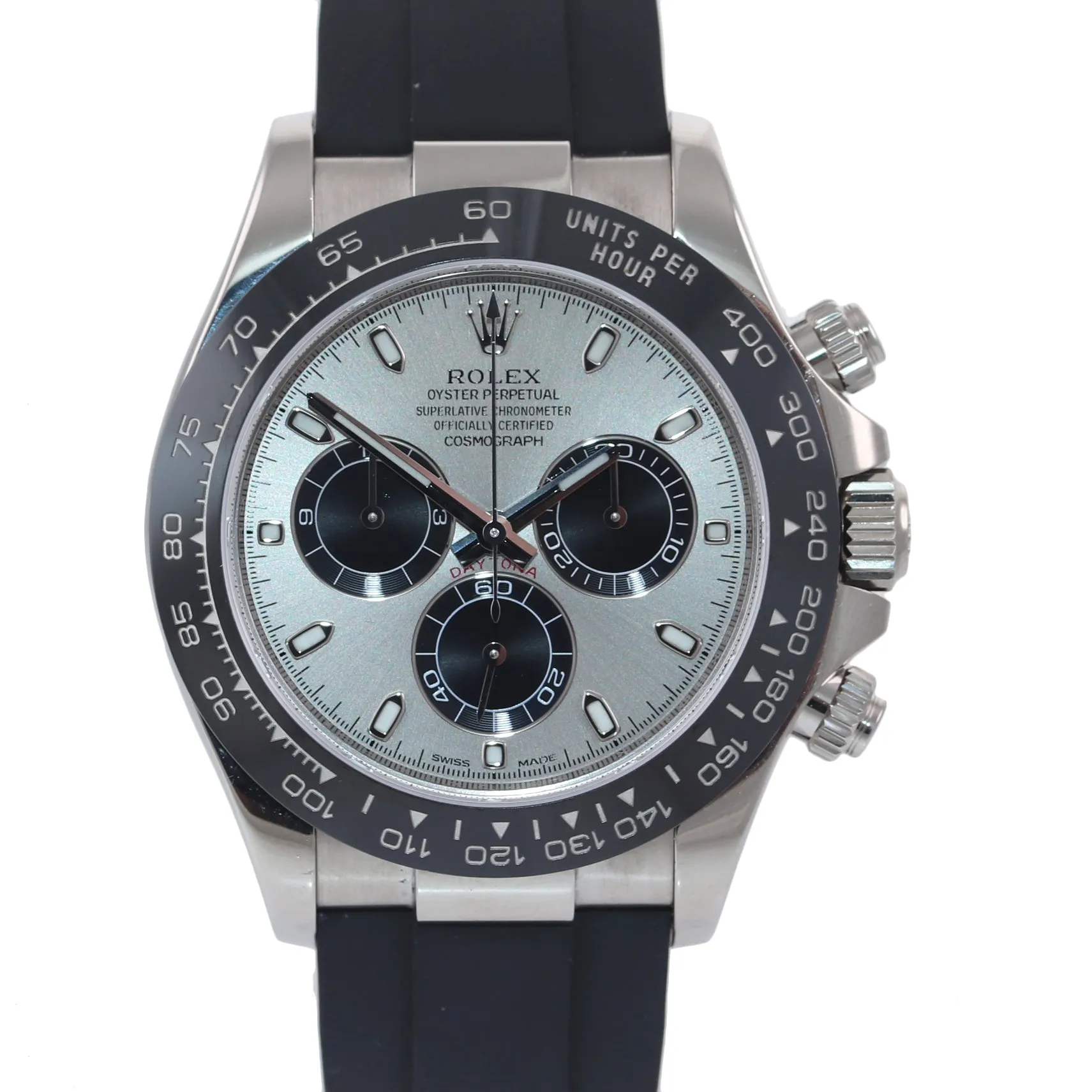 NEW 2021 Rolex Daytona Cosmograph 116519LN 18K White Gold Ceramic Silver Watch