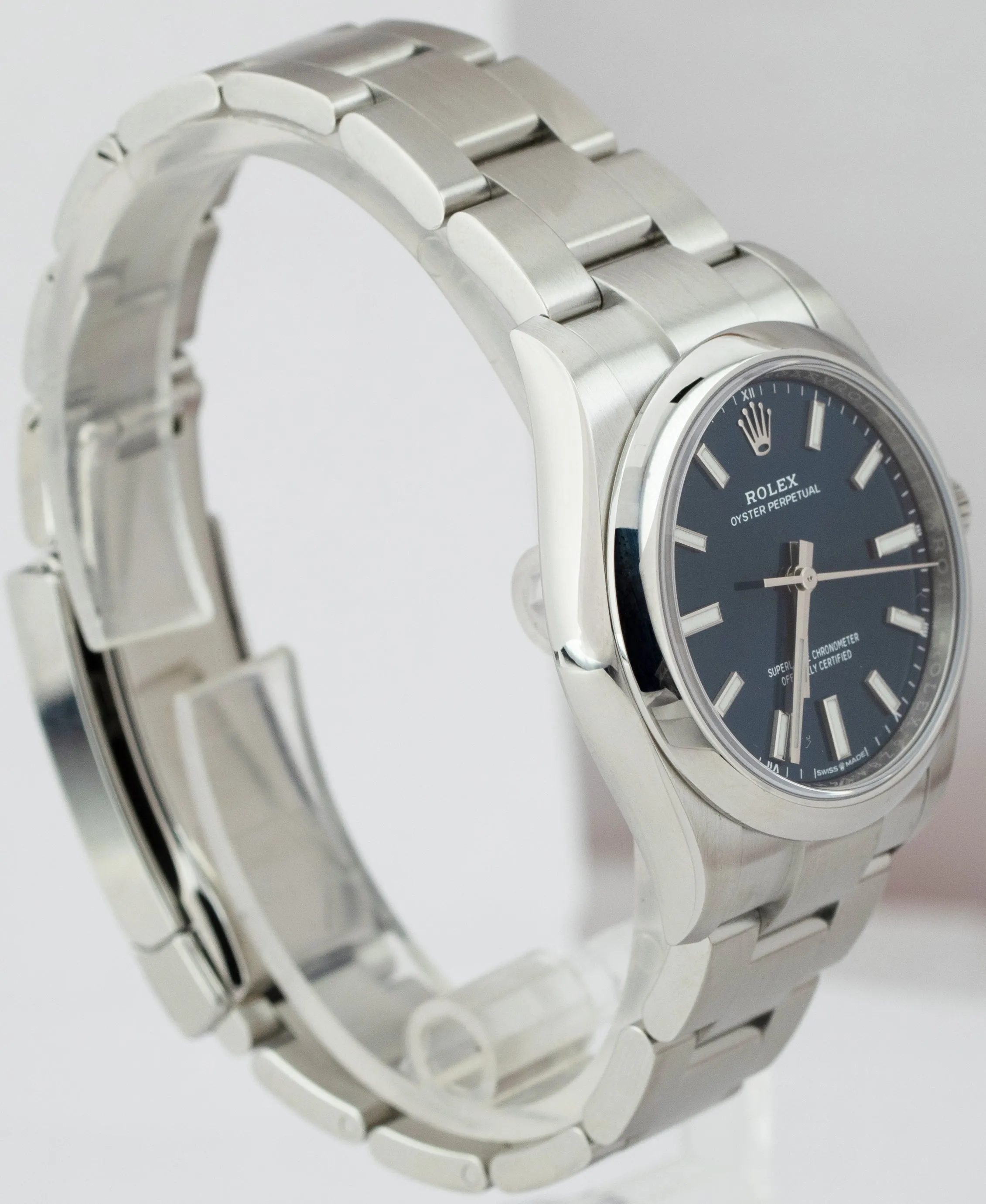 NEW APR. 2022 Rolex Oyster Perpetual 34mm Stainless Steel Blue Watch 124200