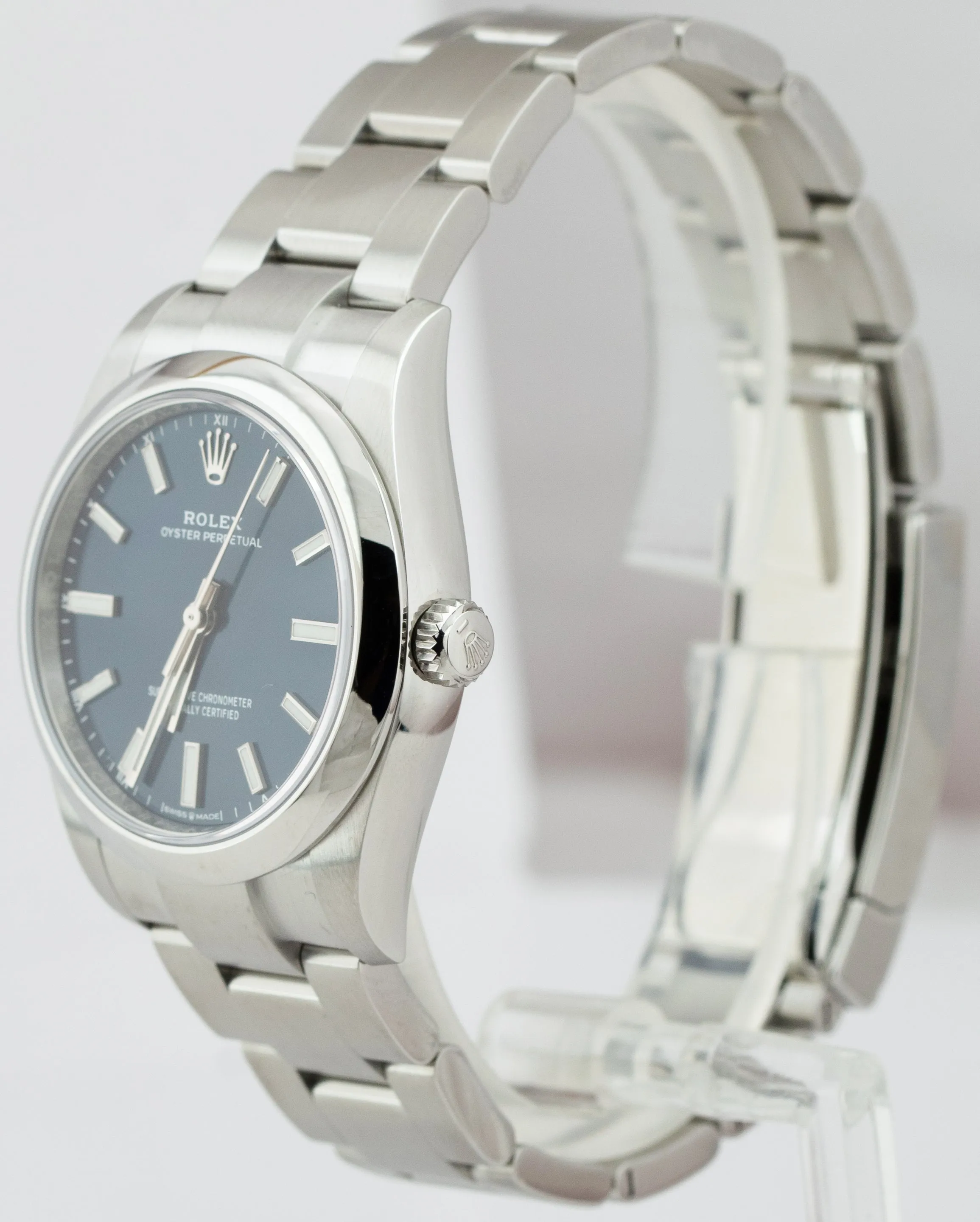 NEW APR. 2022 Rolex Oyster Perpetual 34mm Stainless Steel Blue Watch 124200