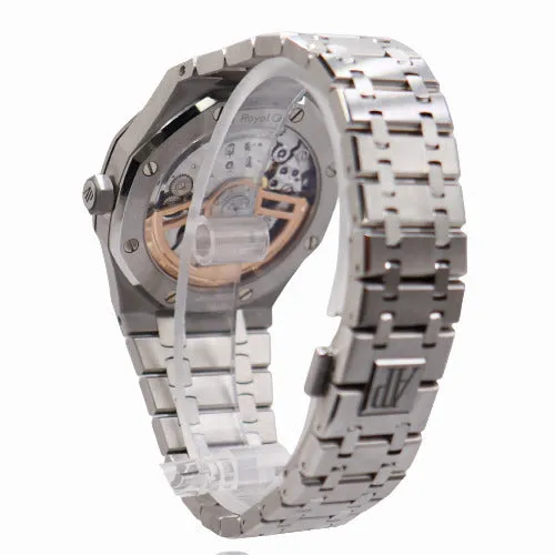 NEW! Audemars Piguet Men's Royal Oak Stainless Steel 41mm Blue "Grande Tapisserie" Stick Dial Watch Ref #15500ST.OO.1220ST.01