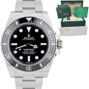 NEW JANUARY 2021 Rolex Submariner 41mm No-Date Black Ceramic Watch 124060 LN