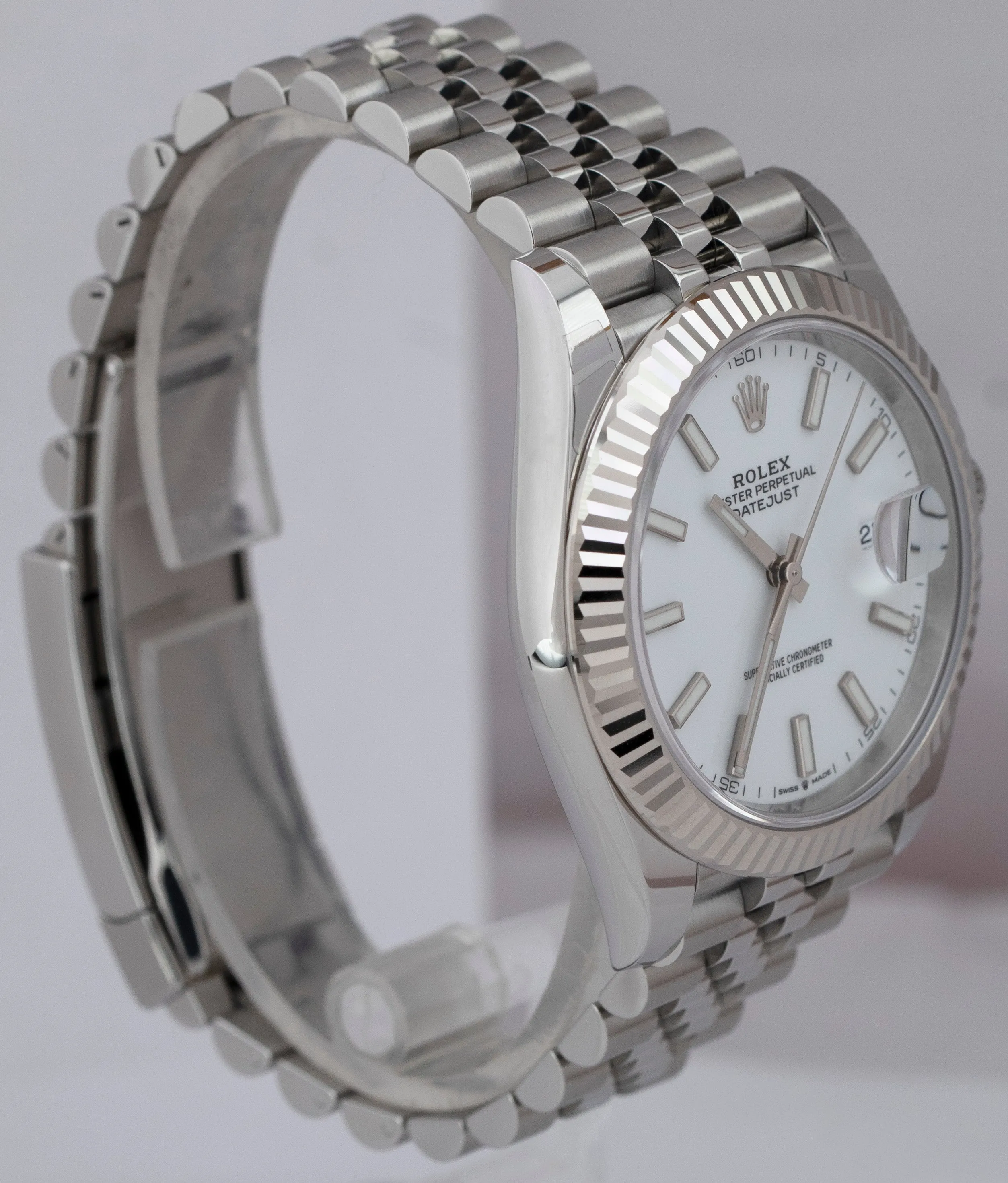 NEW JUNE 2022 Rolex DateJust 41 White 41mm Steel Jubilee Watch 126334 B P