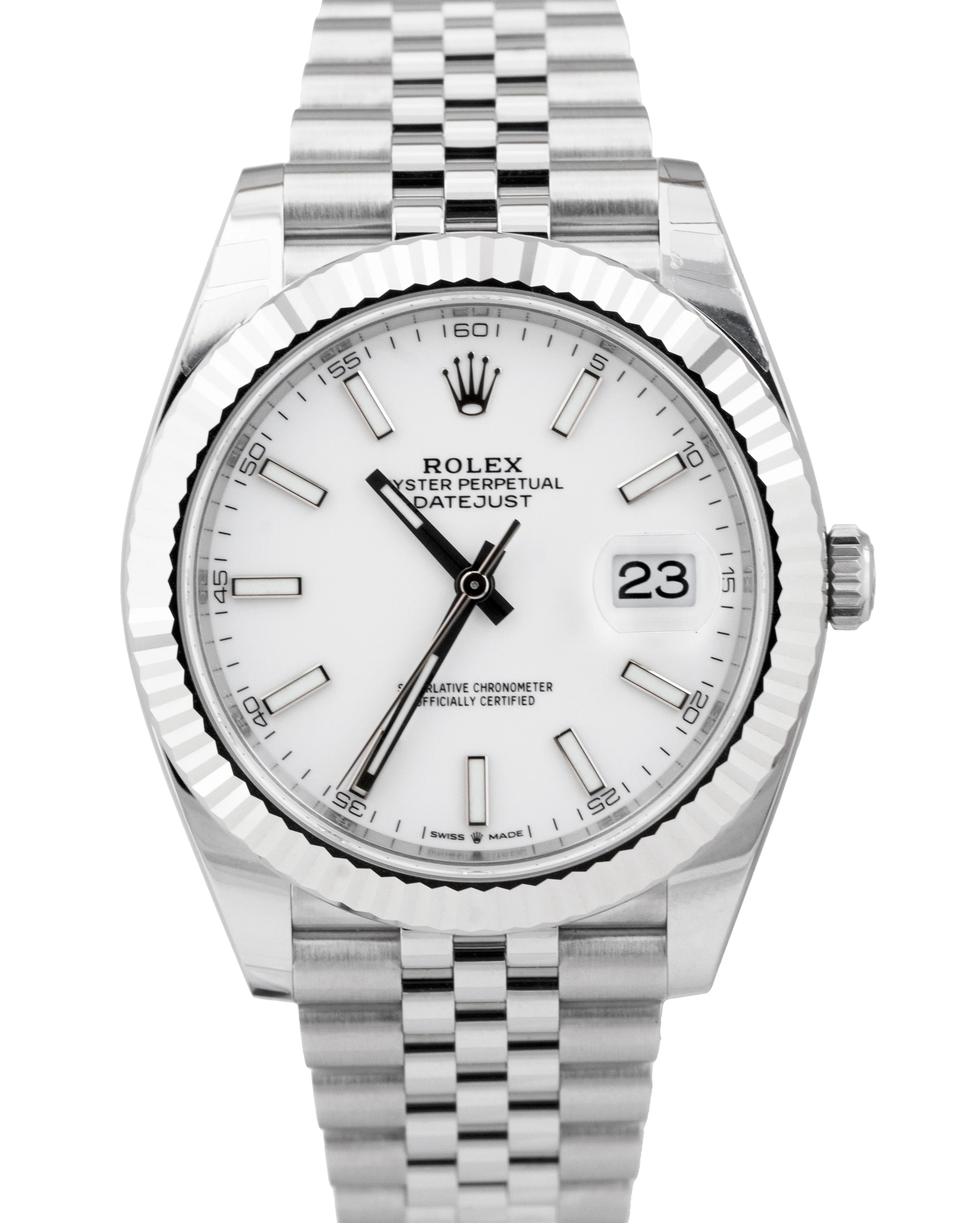 NEW JUNE 2022 Rolex DateJust 41 White 41mm Steel Jubilee Watch 126334 B P