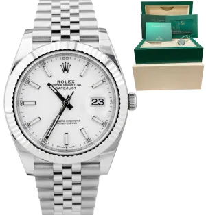 NEW JUNE 2022 Rolex DateJust 41 White 41mm Steel Jubilee Watch 126334 B P