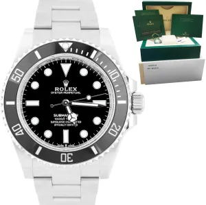 NEW MAY 2022 Rolex Submariner 41mm No-Date Black Steel Ceramic Watch 124060 LN
