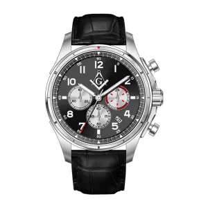 New Men's Stainless Steel Master Mason Masonic Chronograph Watch, 45mm